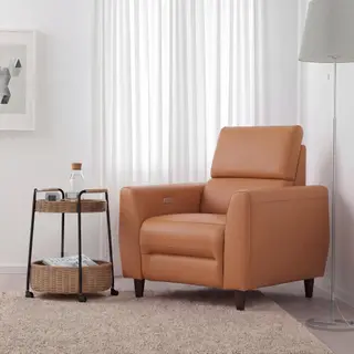 RULLERUM/LUBBAN Recliner, electric/Trolley table with storage