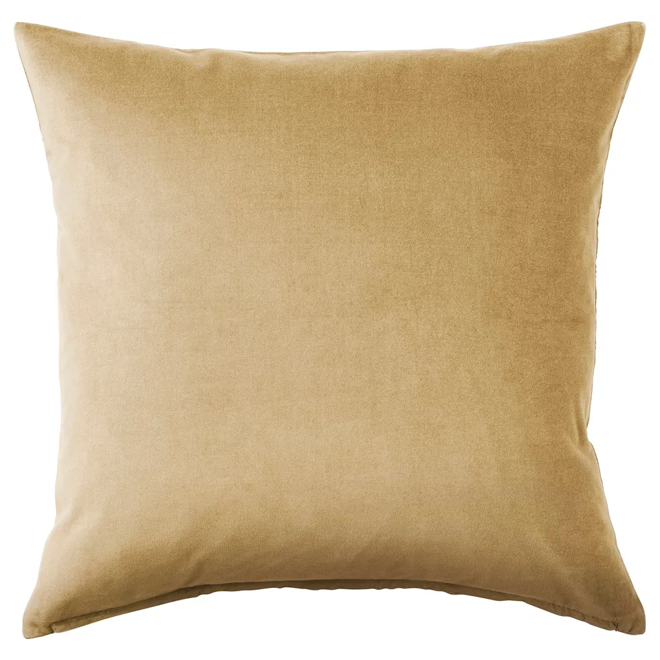 SANELA, gold cushion, square velvet, zip closure.