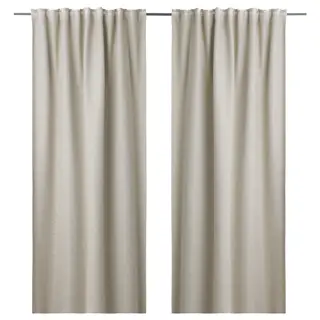 KALAMONDIN room darkening curtains, 1 pair, beige/with heading tape, Length 250 x Width 145 cm