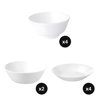 OFTAST set: rice bowl x4 + bowl x2 + deep plate x4