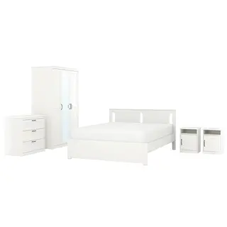 SONGESAND bedroom furniture, set of 5, white