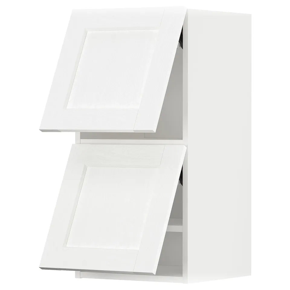 White METOD kitchen cabinets, classic design with grain texture.
