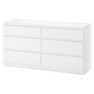 KULLEN chest of 6 drawers, white, 140x40x72 cm