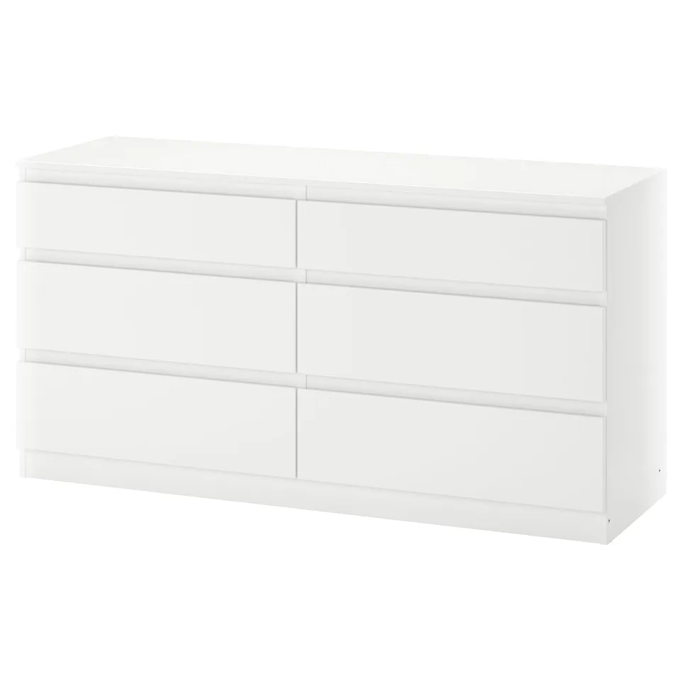 KULLEN 6-drawer chest for clothes & bedding. Modern & safe with wall anchor.