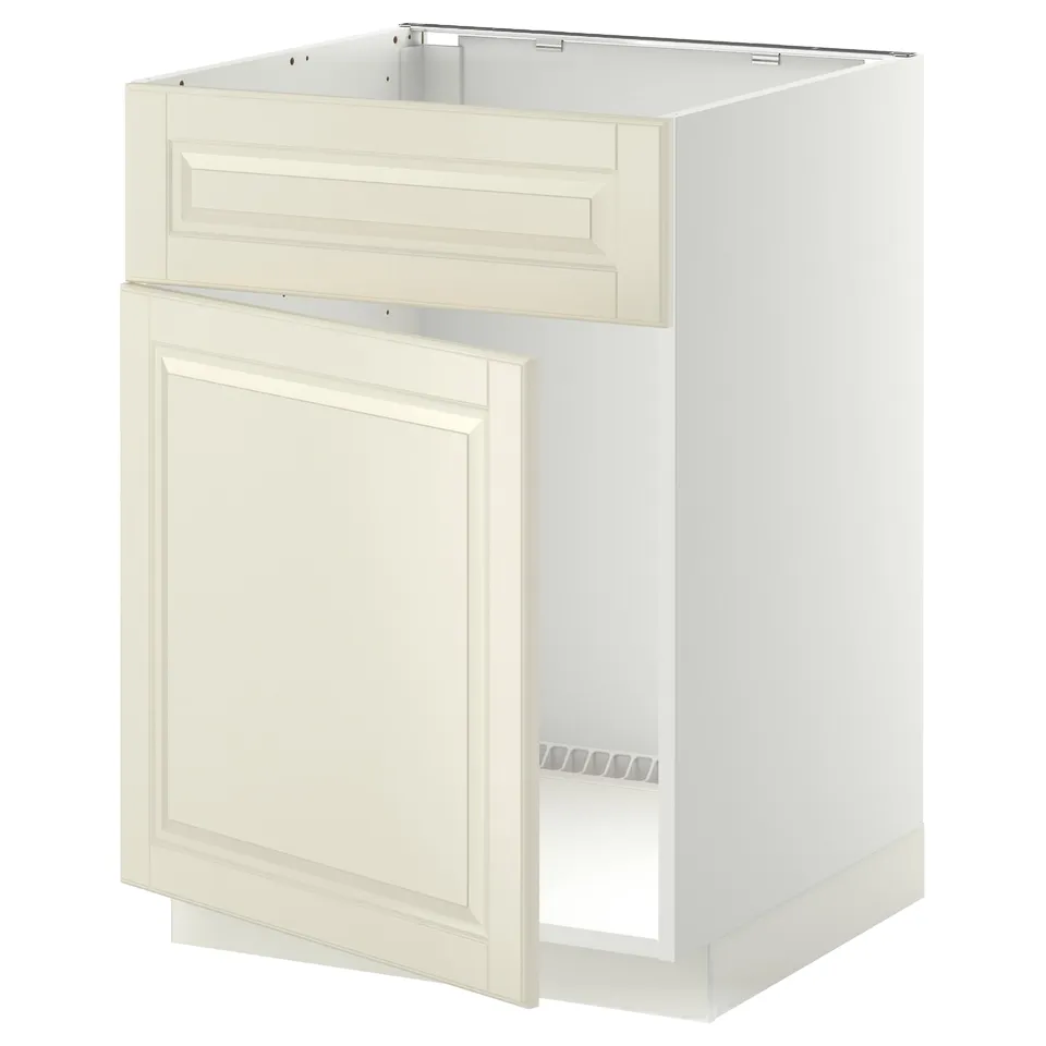 METOD kitchen cabinet in off-white with classic design, featuring door and drawer, sturdy frame.
