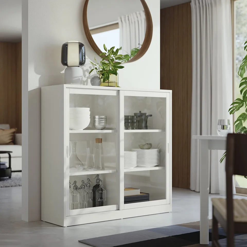 part: TONSTAD cabinet with sliding glass doors