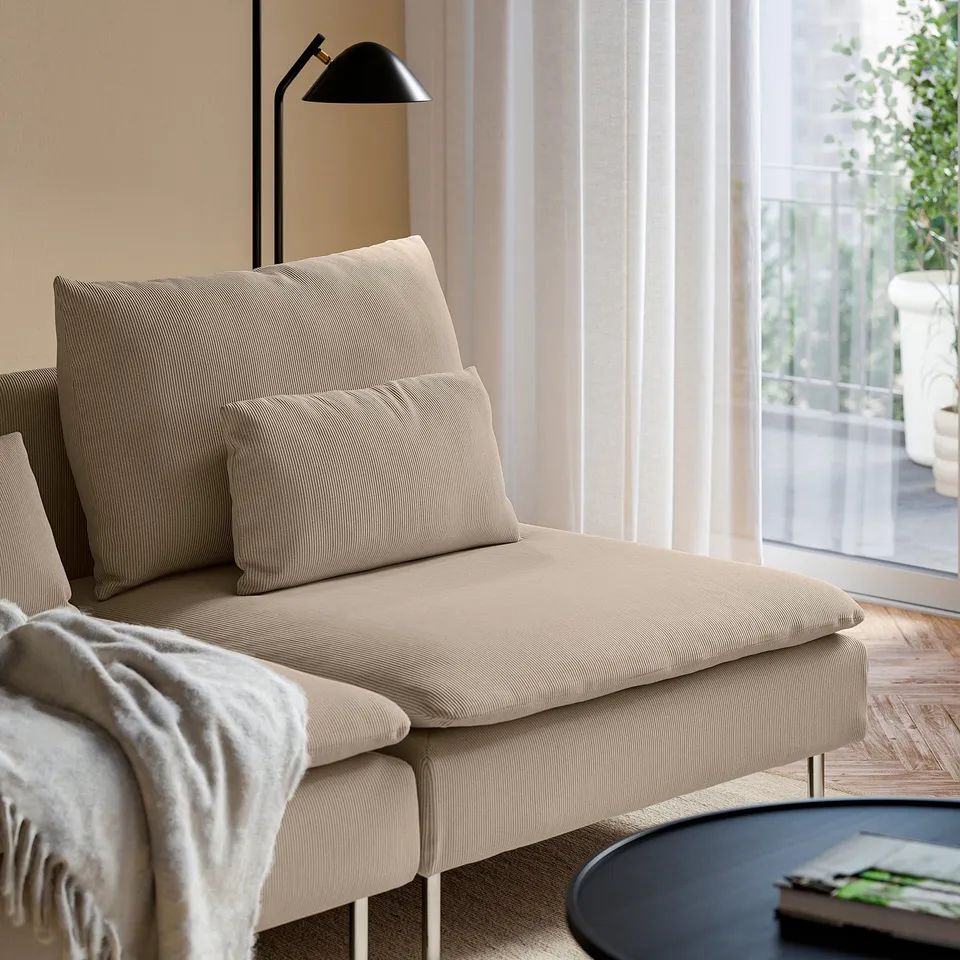 SÖDERHAMN 3-seat sofa, with open end/Kelinge beige