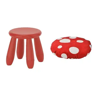 MAMMUT/SKOGSDUVA set: children's stool + stool cover