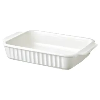 POETISK oven dish, off-white, 34x23 cm