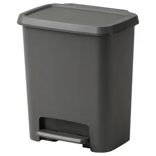 KNÖCKLA pedal bin, dark grey, 25 l