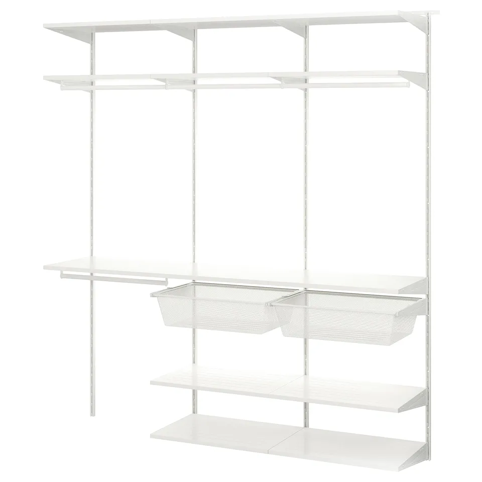 BOAXEL Wardrobe combination, white, 182x40x201 cm
