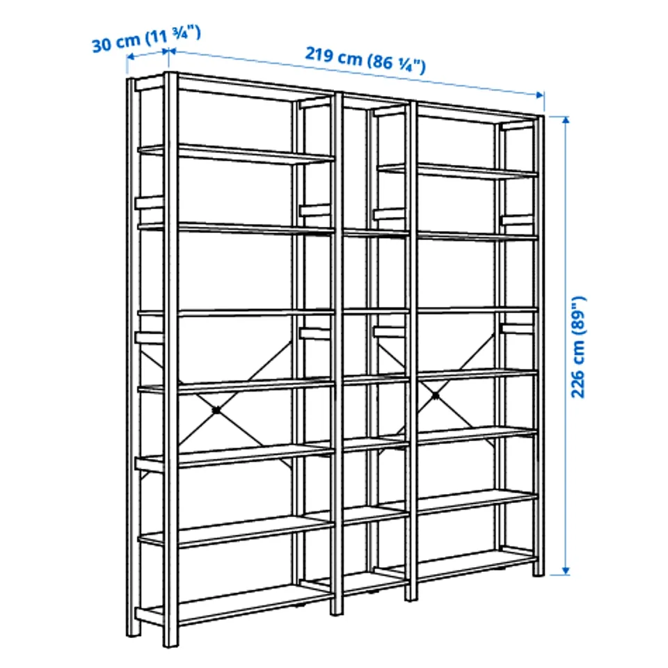 Illustration with measurements for the product: IVAR.