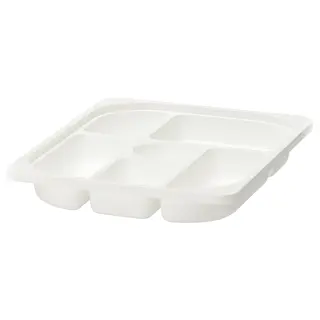 TROFAST storage tray with compartments, white, 42x30x5 cm