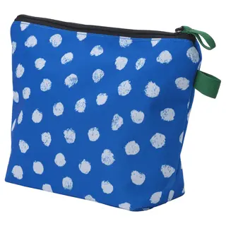 SKOGSSALLAT toiletry bag, blue/white/dotted, Depth 10 x Height 21 x Width 30 cm
