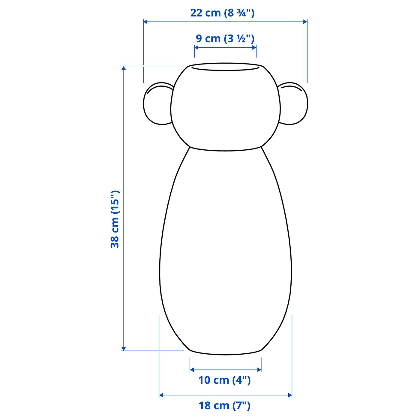 Illustration with measurements for the product: IKEA PS 2026.