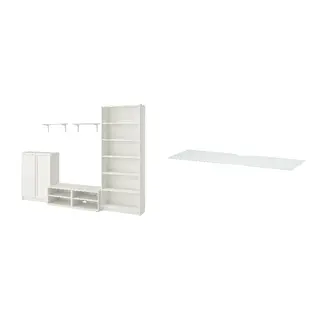 BESTÅ/BILLY set: TV storage combination + top panel for TV