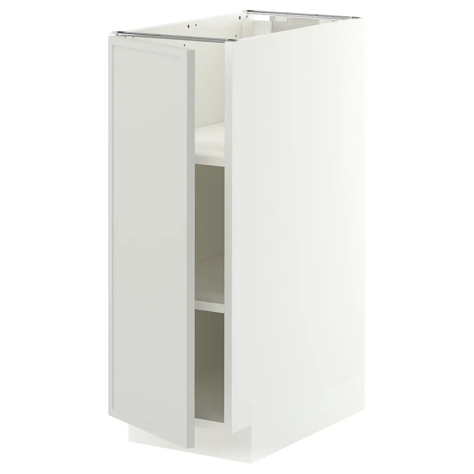 METOD Base cabinet with shelves, white/Aspudden light grey, 30x60x80 cm