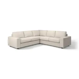VIMLE corner sofa, 4-seat, with wide armrests/Gunnared beige