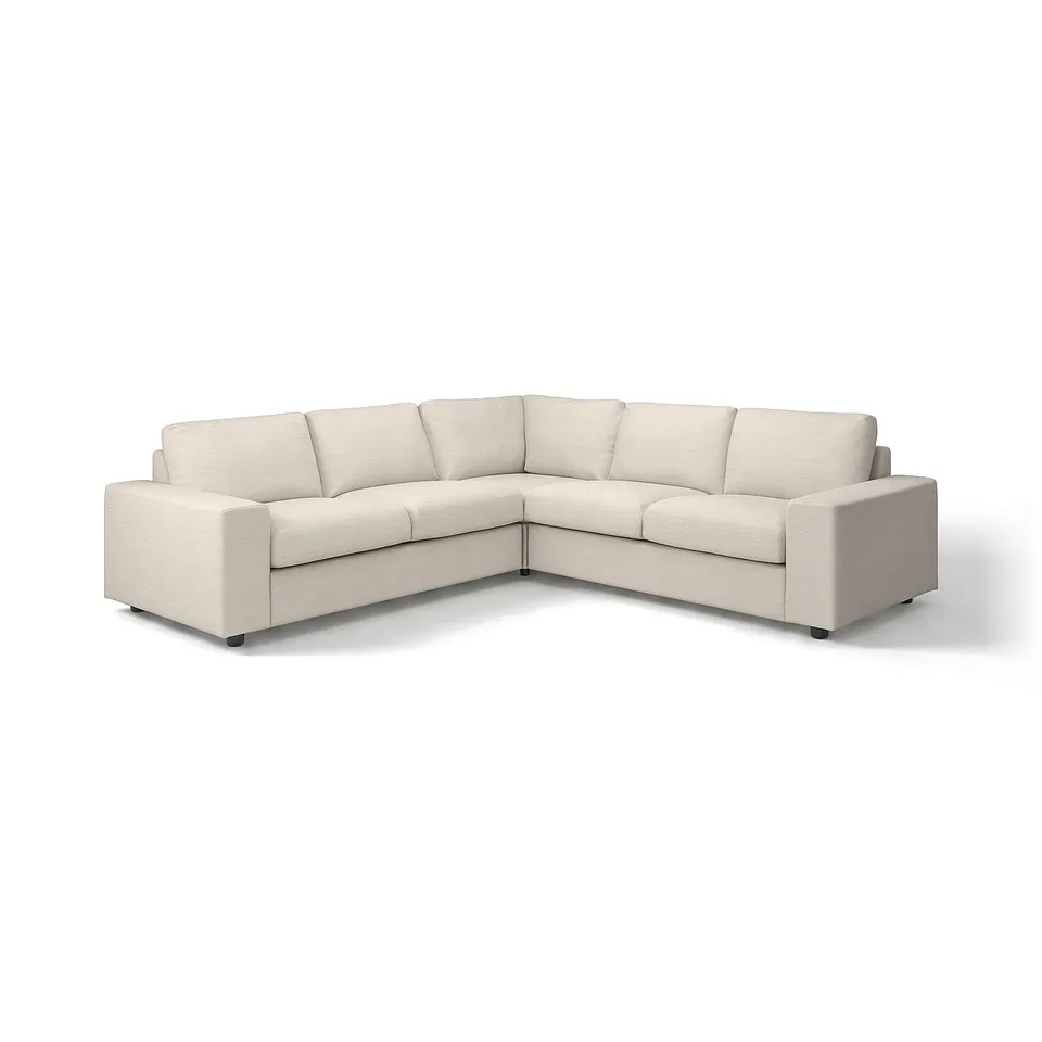 VIMLE sectional sofa, beige, modern design, light fabric.
