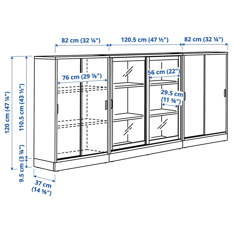 part: TONSTAD storage combination w sliding doors