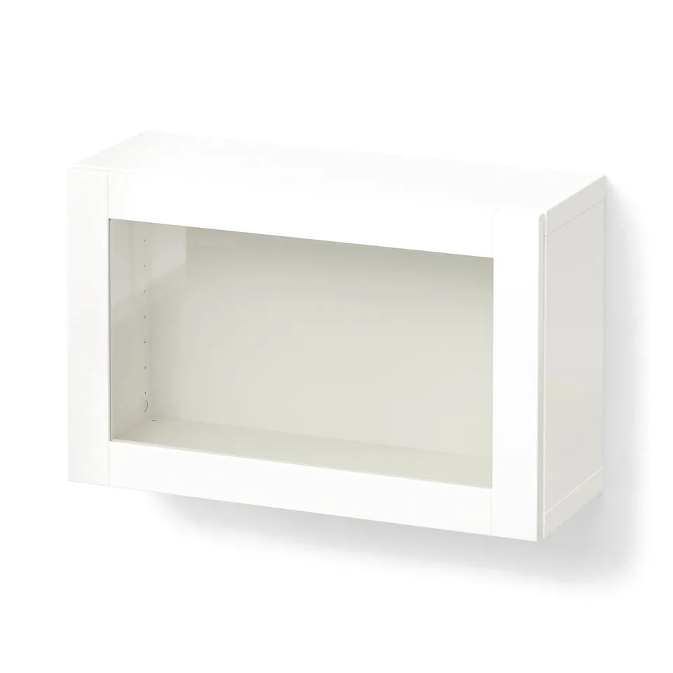 BESTÅ Wall-mounted cabinet combination, white/Sindvik white clear glass, 60x22x38 cm