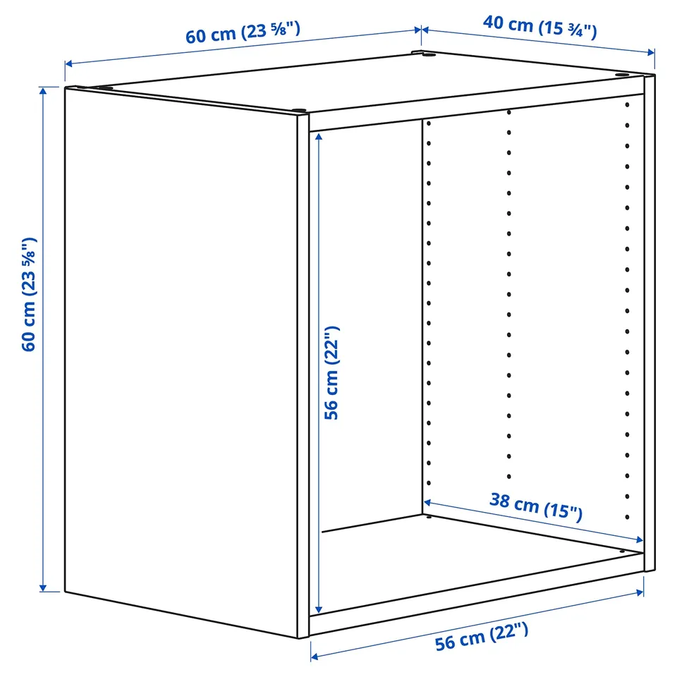 Illustration with measurements for the product: PLATSA.