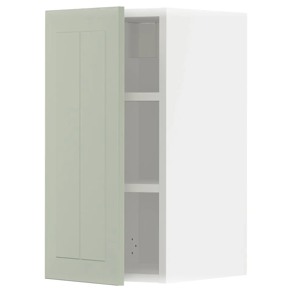 METOD kitchen cabinet, green, rectangular, 3 shelves, adjustable, modern design.