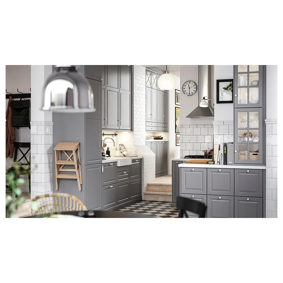 SÄLJAN Worktop, white/light grey stone effect/laminate, 186x3.8 cm
