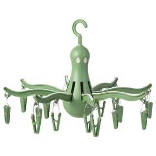 PRESSA hanging dryer 16 clothes pegs, green, Height 26 cm