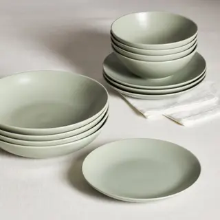 FÄRGKLAR set: bowl + deep plate + side plate
