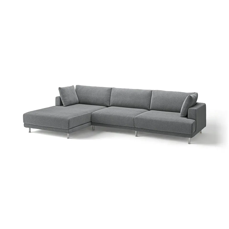 UPPÅKRA modern grey sectional sofa, soft chenille fabric, sleek design, corner module, ideal for family relaxation.