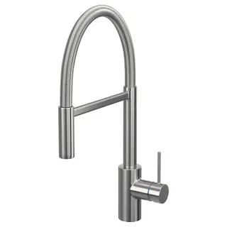 SALLSJÖN kitchen mixer tap pull down w spray, stainless steel colour, Height 480 mm