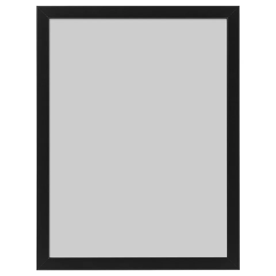 Black rectangular picture frame with simple design, suitable for wall or table.