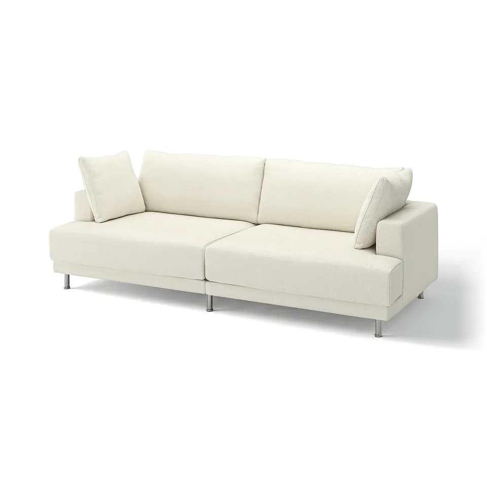 UPPÅKRA sofa, cream, modern minimalist, deep cushions, metal legs.
