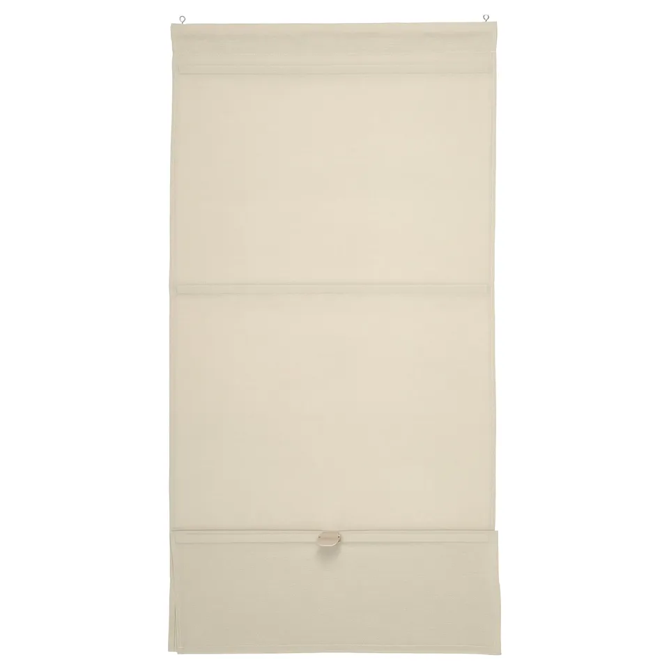 Beige RINGBLOMMA roman blind, linen-look fabric, cordless, rectangle.