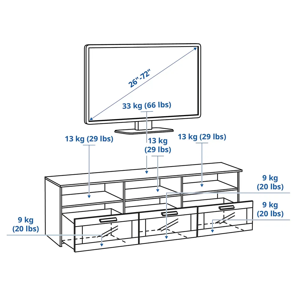 Illustration with measurements for the product: BRIMNES.