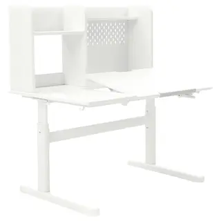 BERGLÄRKA desk, white/tiltable, Width 100 x Depth 70 cm