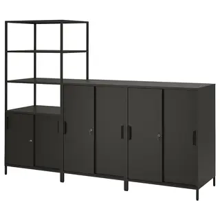 TROTTEN cabinet combination, anthracite, 240x180 cm