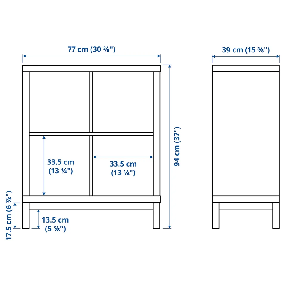 Illustration with measurements for the product: KALLAX.