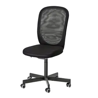 FLINTAN office chair, black, Depth 71 x Width 71 cm