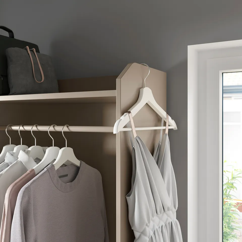 part: HAUGA open wardrobe with 3 drawers