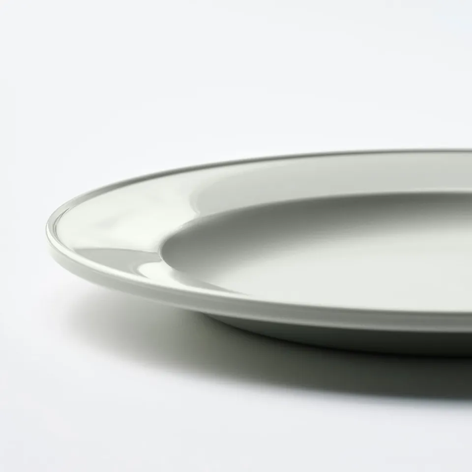 SIMKRABBA Side plate, plastic/green-grey, 21 cm