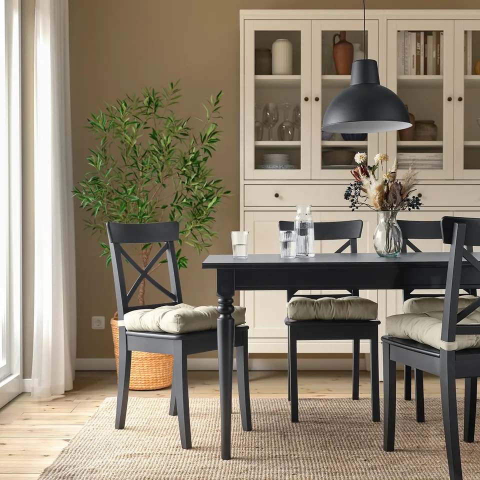 MALINDA Chair pad, grey-beige, 40x38x7 cm