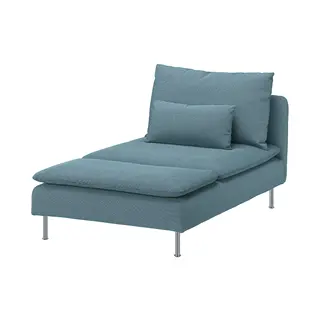 SÖDERHAMN cover for chaise longue section, Fridtuna dark grey-blue