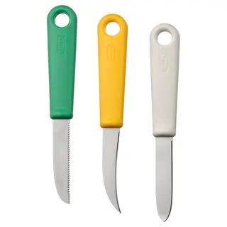 UPPFYLLD paring knife, set of 3, mixed colours, Length 18 cm