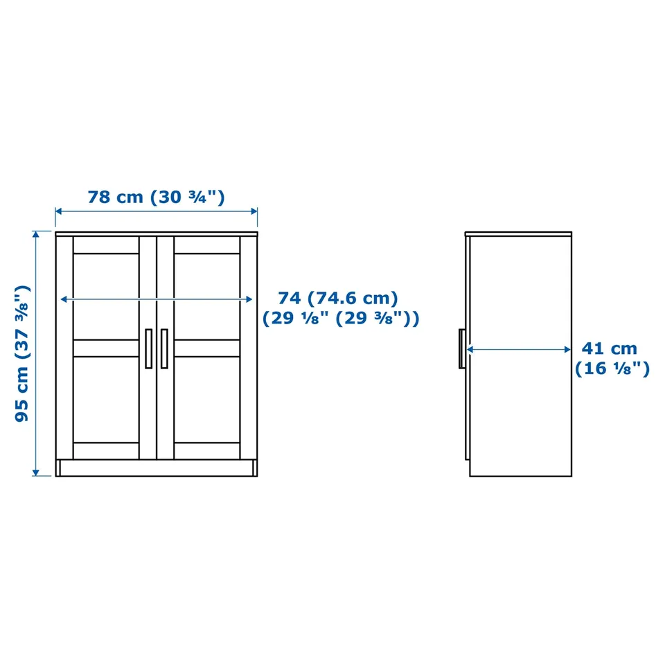 Illustration with measurements for the product: BRIMNES.