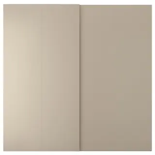 HASVIK pair of sliding doors, grey-beige, 200x201 cm