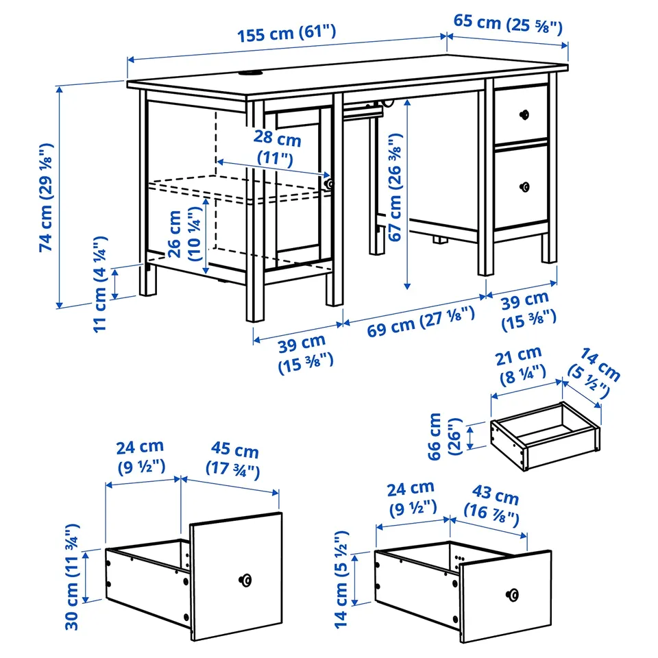 part: HEMNES desk