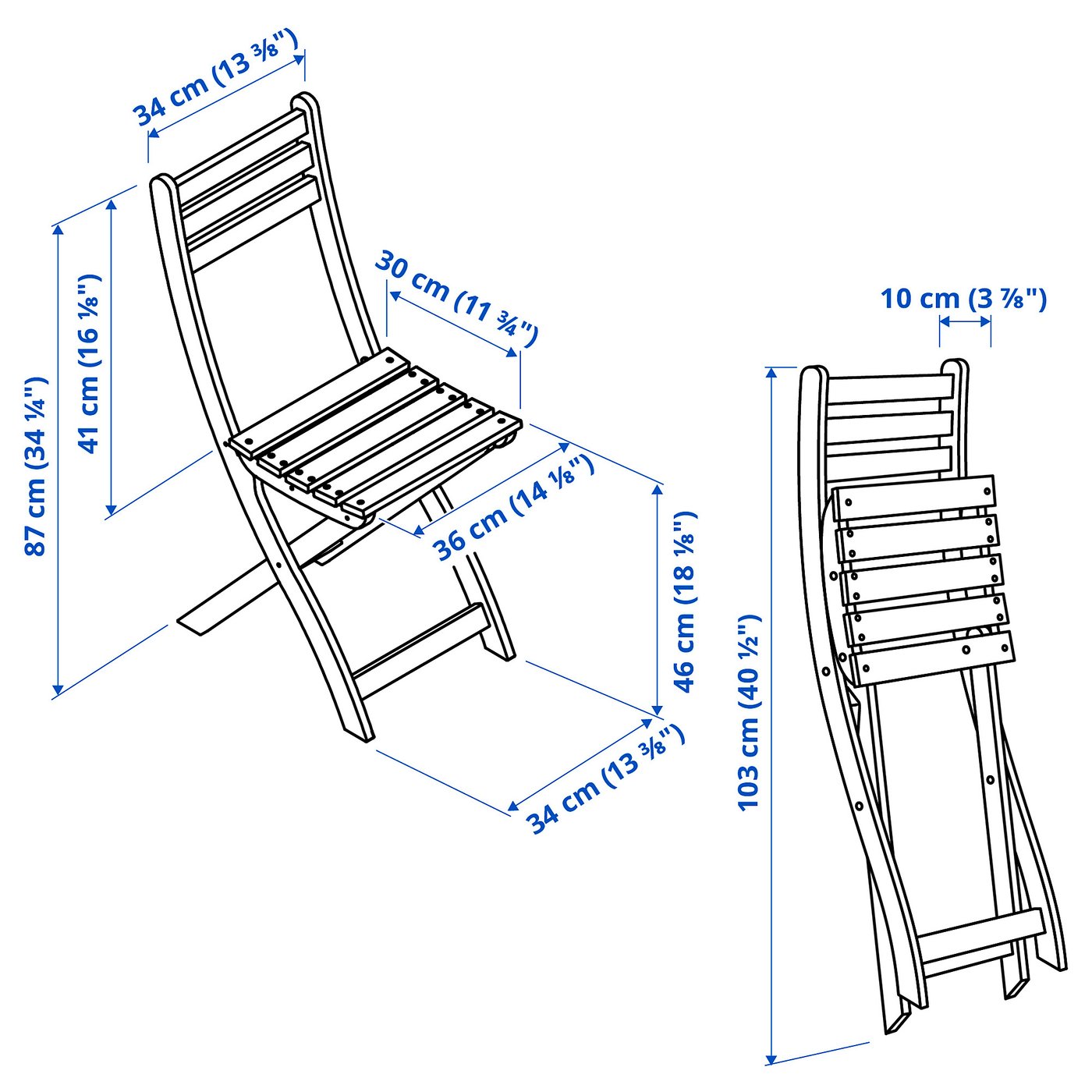 Illustration with measurements for the product: ASKHOLMEN.
