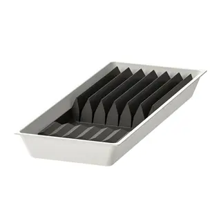 UPPDATERA tray with knife rack, white/anthracite, 20x50 cm